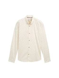 TOM TAILOR Denim Langarmhemd grau/weiß