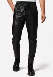 Lederhose Mike Lederhose aus Lamm-Nappa Leder mit Elastikbund und Kordelzug