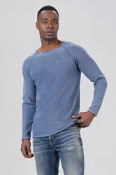 Miracle of Denim Strickpullover Men Pullover Hellblau/Blau/Grau