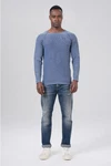 Miracle of Denim Strickpullover Men Pullover Hellblau/Blau/Grau