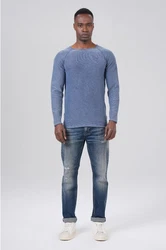 Miracle of Denim Strickpullover Men Pullover Hellblau/Blau/Grau