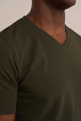 WE Fashion T-Shirt Dunkelgrün/Khaki