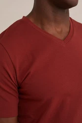 WE Fashion T-Shirt Dunkelrot/Rot/Bordeaux/Braun