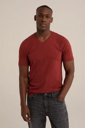 WE Fashion T-Shirt Dunkelrot/Rot/Bordeaux/Braun