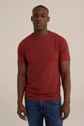 WE Fashion T-Shirt Dunkelrot/Rot/Bordeaux/Braun