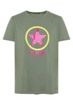 Chiemsee Print-Shirt T-Shirt mit Frontprint (1) Dunkelgrün/Grün/Neonfarben