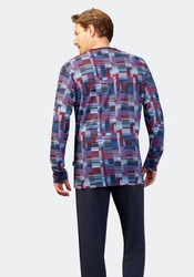 Hajo Schlafanzug Klima-Soft Dunkelblau/Hellblau/Mischfarben/Blau/Rot/Lila/Dunkelrot