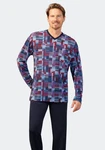 Hajo Schlafanzug Klima-Soft Dunkelblau/Hellblau/Mischfarben/Blau/Rot/Lila/Dunkelrot