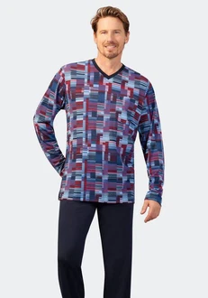 Hajo Schlafanzug Klima-Soft Dunkelblau/Hellblau/Mischfarben/Blau/Rot/Lila/Dunkelrot Hajo Schlafanzug Klima-Soft Dunkelblau/Hellblau/Mischfarben/Blau/Rot/Lila/Dunkelrot