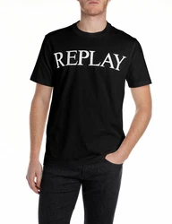 Replay T-Shirt mit Logo-Frontprint Blau/Rot/Schwarz