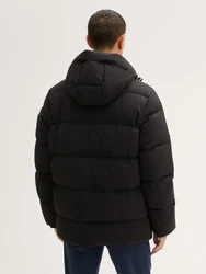 TOM TAILOR Winterjacke Pufferjacke mit abnehmbarer Kapuze mit Innentasche Schwarz