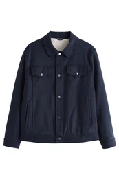Blouson Jacke im Westernstil mit Borgfutter und Wollanteil (1-St)