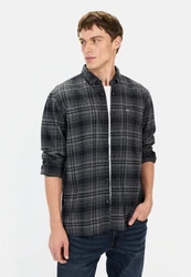 camel active Langarmhemd Grau/Hellblau/Schwarz/Grün