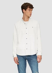 s.Oliver Langarmhemd Regular Fit Weiß/Creme