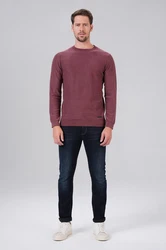 Miracle of Denim Strickpullover Pullover Herren Dunkelrot/Bordeaux/Rot/Rosa