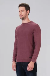 Miracle of Denim Strickpullover Pullover Herren Dunkelrot/Bordeaux/Rot/Rosa