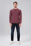 Miracle of Denim Strickpullover Pullover Herren Dunkelrot/Bordeaux/Rot/Rosa