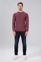 Miracle of Denim Strickpullover Pullover Herren Dunkelrot/Bordeaux/Rot/Rosa