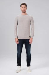 Miracle of Denim Strickpullover Pullover Herren Khaki/Beige/Grau/Braun