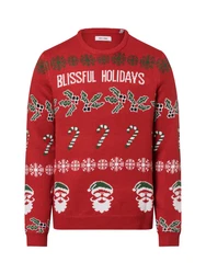 ONLY & SONS Pullover ONSXMAS REG 5 ALLOVER CREW KNIT Rot/Dunkelrot/Mischfarben/Braun