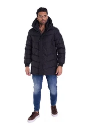 Denim Distriqt Winterjacke Herren Pufferjacke Steppjacke Schwarz
