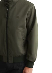 Marc O'Polo Outdoorjacke Micro-Canvas Dunkelgrün/Khaki