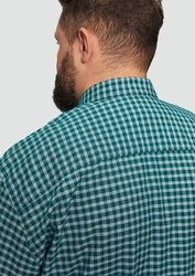 s.Oliver Langarmhemd Regular Fit Button-Down-Kragen Türkis/Dunkelgrün/Grün/Blau