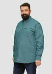 s.Oliver Langarmhemd Regular Fit Button-Down-Kragen Türkis/Dunkelgrün/Grün/Blau