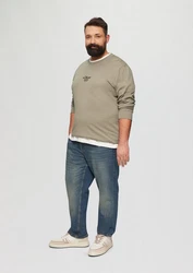 s.Oliver Langarmshirt mit Logo Khaki/Beige/Dunkelgrün