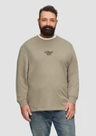 s.Oliver Langarmshirt mit Logo Khaki/Beige/Dunkelgrün