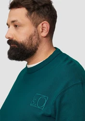 s.Oliver Relaxed-Fit Sweatshirt mit Ärmeltasche Stickerei Grün/Türkis/Dunkelgrün