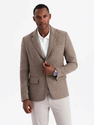 OMBRE Klassisches Herren-Sakko Beige/Braun/Khaki