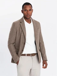 OMBRE Klassisches Herren-Sakko Beige/Braun/Khaki