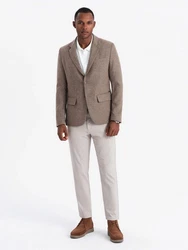 OMBRE Klassisches Herren-Sakko Beige/Braun/Khaki