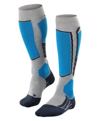 FALKE Skisocken SK2 Intermediate Wool Grau/Dunkelblau/Hellblau