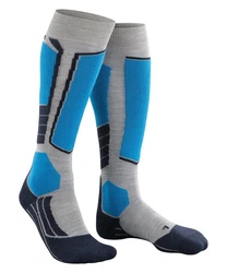 FALKE Skisocken SK2 Intermediate Wool Grau/Dunkelblau/Hellblau