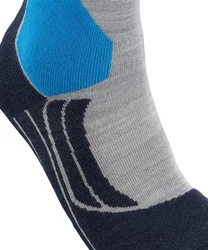 FALKE Skisocken SK2 Intermediate Wool Grau/Dunkelblau/Hellblau