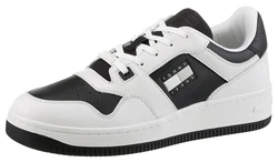 Tommy Jeans TJM Retro Basket Cupsole Tumble Plateausneaker Schwarz/Weiß/Beige/Hellgrau