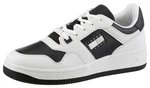 Tommy Jeans TJM Retro Basket Cupsole Tumble Plateausneaker Schwarz/Weiß/Beige/Hellgrau