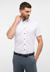 Eterna Kurzarmhemd SLIM FIT NON IRON Weiß/Creme