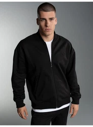 Trigema Sweatjacke Collegejacke Schwarz/Dunkelgrau
