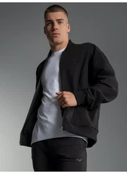 Trigema Sweatjacke Collegejacke Schwarz/Dunkelgrau