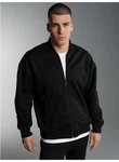 Trigema Sweatjacke Collegejacke Schwarz/Dunkelgrau