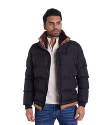 Denim Distriqt Steppjacke Ausgefallene Steppjacke mit Kunstfellkragen Schwarz