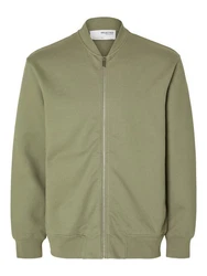 SELECTED HOMME Sweatjacke Mack Dunkelgrün/Khaki/Grün