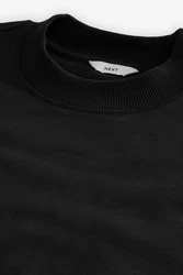 Next Sweatshirt Superschweres Sweatshirt mit Rundhalsausschnitt Schwarz
