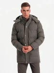 OMBRE Winterjacke Warme Lange Herren Parka Jacke Dunkelgrün/Khaki