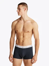 Tommy Hilfiger Underwear Trunk 3P TRUNK mit Logoschriftzug Hellblau/Schwarz/Weiß/Beige/Dunkelrot