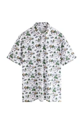 Next Poloshirt Polo-Shirt im weihnachtlichen Print Grün/Dunkelgrün/Weiß