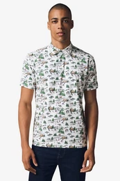 Poloshirt Polo-Shirt in weihnachtlichem Print (1-tlg)